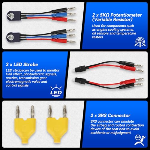 Autory 104PCS Automotive Circuit Test Leads Kit, Multimeter Terminal Test Leads Kit Multi Function Probe Test Kit with Heavy Duty Back Probes Test Lead Set Wire Connectors Set with Black Carrying Case