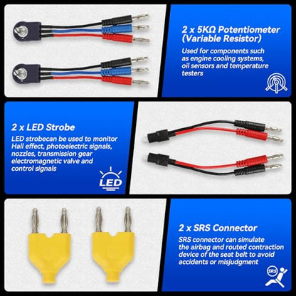 Autory 104PCS Automotive Circuit Test Leads Kit, Multimeter Terminal Test Leads Kit Multi Function Probe Test Kit with Heavy Duty Back Probes Test Lead Set Wire Connectors Set with Black Carrying Case