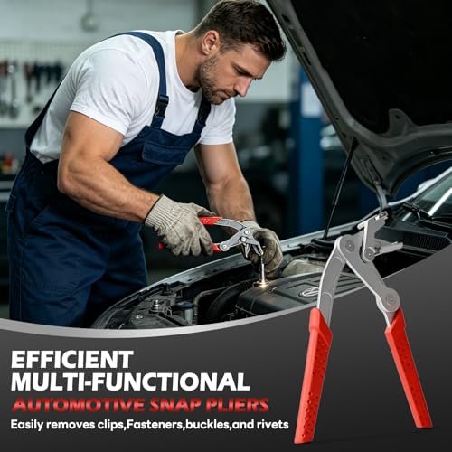 Car Clip Pliers, Panel Clip Removal Pliers, Professional Spring-Loaded Plastic Fastener Rivet Removal Tool for Removing Automotive Door Panels, Interior & Exterior Trim, Damage-Free Disassembly