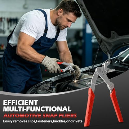 Car Clip Pliers, Panel Clip Removal Pliers, Professional Spring-Loaded Plastic Fastener Rivet Removal Tool for Removing Automotive Door Panels, Interior & Exterior Trim, Damage-Free Disassembly
