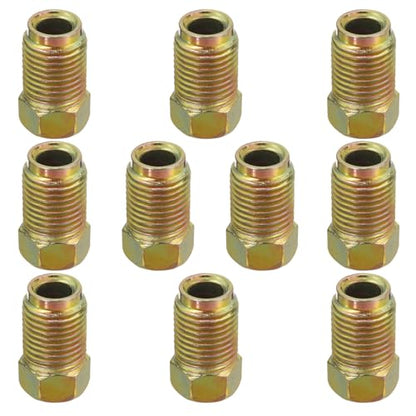 10PCS Car Brake Line Fittings for 3/16" Tube | M10 x 1.0 Thread Metric Invert Flare Nut Fittings for 3/16" Brake Line Tube, Braking System Parts for Most Cars, Trucks, SUVs