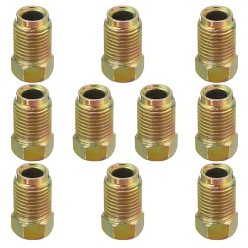 10PCS Car Brake Line Fittings for 3/16" Tube | M10 x 1.0 Thread Metric Invert Flare Nut Fittings for 3/16" Brake Line Tube, Braking System Parts for Most Cars, Trucks, SUVs