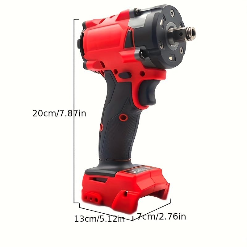 1/2 Inch Compact Impact Wrench with FRIC Ring, 250 ft-lbs Breakaway Torque, Brushless Motor, 4-Mode Control, LED Light, for Automotive Repair and Tire Changes