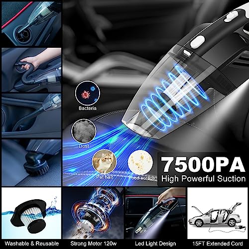 41Pcs Car Cleaning Wash Kit Interior Detailing Cleaner Kit with High Power Handheld Vacuum, Collapsible Bucket, Windshield Tool, Snow Shovel, Tire Brush, Complete Car Care Tools, Black - color: Black, size: 41Pcs