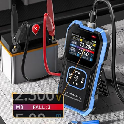 HRM-10 Voltage Internal Resistance Tester, Automatic Voltage Meter, TFT High-Definition Screen Car Tester, 100V 200Ω, Digital Analyzer - size: 1*Internal Resistance Meter+C