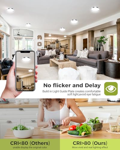 hepside 1PACK LED Flush Mount Ceiling Light, 3000K-4000K-6500K & 100W Equivalent Modern Kitchen Recessed Ceiling Lamp 15W 1500Lm 7 Inch for Bathroom Closet Laundry Bedroom - color: Brushed Nickel, size: 7Inch-1pack