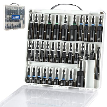 toolant Magnetic Nut Driver Set 34 Piece, Impact Driver Bit Set, Deep Nut Driver, Impact Socket Adapters, Wing Nut Driver, Tough Gift Case - style: 34pcs assorted