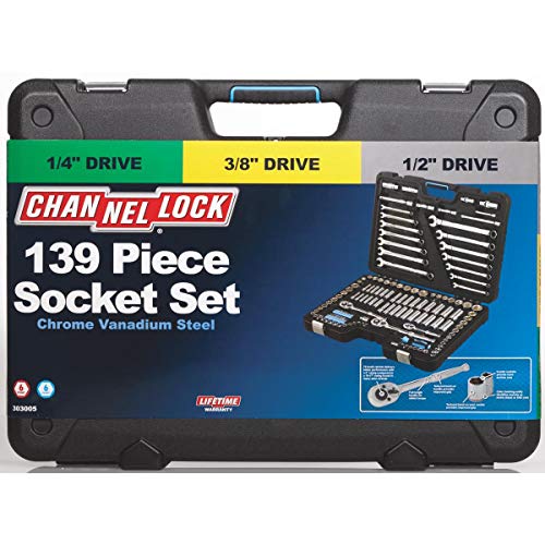 Channellock Socket Set 303005-6-Point Combination, Standard/Metric, Master Socket Set - 139-Piece