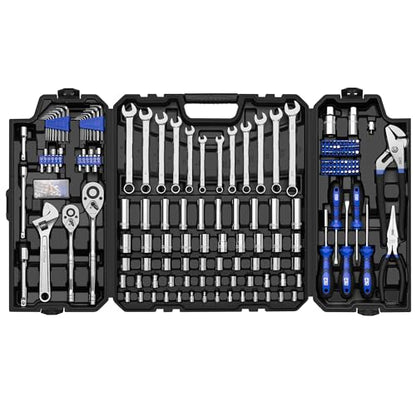 Prostormer 240-Piece Mechanics Tool Set, Socket and Wrench Kit | SAE and Metric Sizes, 3/8 & 1/2-Inch Drive Ratchet, General for Automotive Car and Home Repair