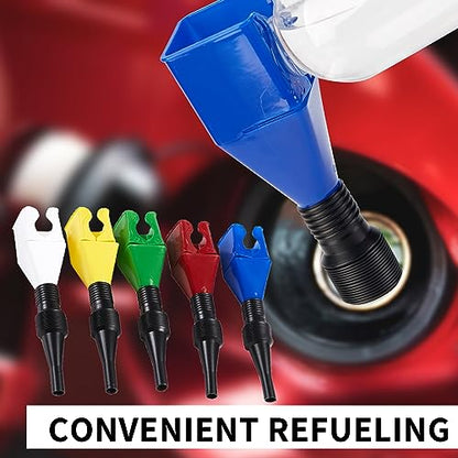 Funnels for Automotive Use,Flexible Draining Tool Snap Funnel,5Pcs Retractable Automotive Fuel Funnel,Oil Snap for Cars and Motorcycles - color: 5PCS