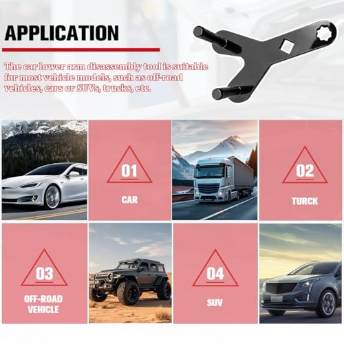 Car Lower Control Arm Prying Tool, Vehicle Suspension Bushing Lower Ball Joint Removal Tool, Automotive Bar Control Arm Lever Bushing Accessories, Universal for SUV Van Truck (Black1) - color: Black1
