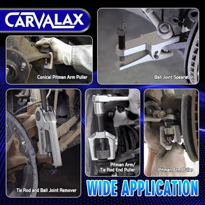 CARVALAX 5-in-1 Ball Joint Separator, Ball Joint Removal Tool Kit | Front End Service Tool Kit for Tie Rob Removal, Pitman Arm Puller, Cars SUVs Pickup Trucks Automotive Tools w/Storage Case - color: Silver, style: 5-in-1