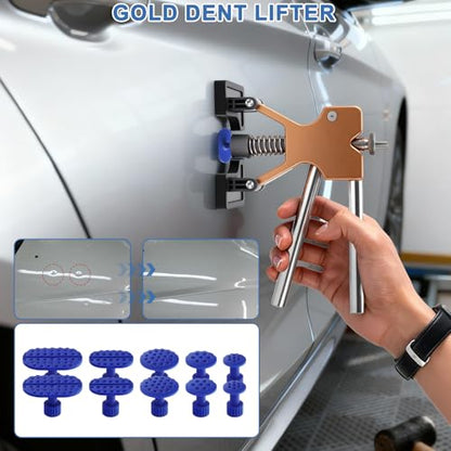 Dent Puller Kit 135Pcs 3-in-1 T-bar Slide Hammer Bridge Lifter | Paintless Dent Repair Kit, Hail Damage Removal, PDR Tool Kit, Car Body Repair, Slide Hammer Lifter, Fast Dent Remover