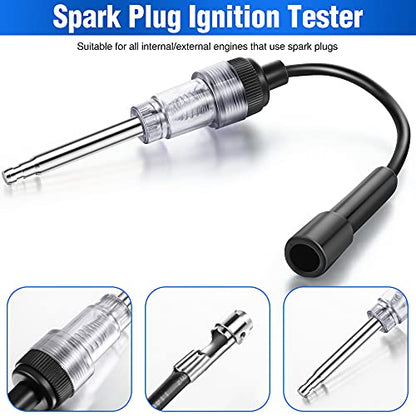 9 Pcs Automotive Compression Tester Kit and Spark Plug Tester, Blue | 0-300PSI Universal Car Motorcycle Chainsaw Outboard Motor Snowmobile Engine Testing Tools for Cylinder Pressure Gauge - color: Blue