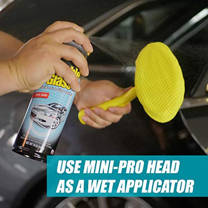 Invisible Glass 95164 Reach & Clean Wet-Dry Pro Windshield Cleaning Tool With Extendable Handle, Standard and Mini Cleaning Heads, Reusable Microfiber Pads, and Storage Bag for Auto and Home Glass