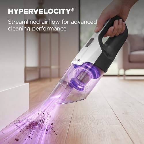 Shark Cyclone PET Handheld Vacuum with, HyperVelocity Suction, Powerful Pet Hair Pickup, Lightweight, XL Dust Cup, Including Upholstery Tool, 8" Crevice Tool, Scrubbing Brush, Pearl White, AA701 - color: Pearl White