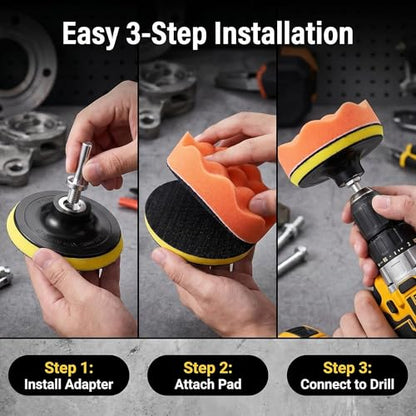 4 Inch Buffing Polishing Pads, 10 Pcs Drill Polishing Kit, Compound Buffing Sponge Pads for Car Polishing, Waxing, Sealing Glaze, Polishing and Waxing