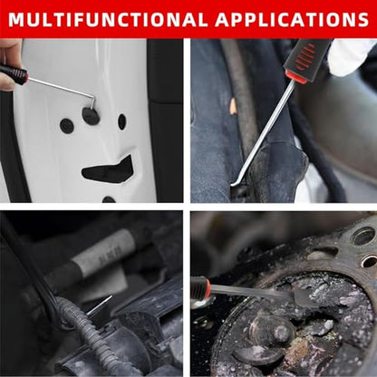 AUTOXBERT 11Pcs Carbon Steel Precision Hook and Pick Set Mechanic with Scraper and Telescoping Magnetic Remover Pry Automotive Electronics Maintenance Hoses Gasket Scraper Pick Up Tools