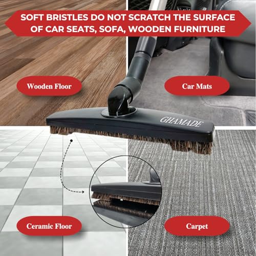 Universal Vacuum Attachments & Brushes Kit - Hardwood Floor Vacuum Brush Head Attachment & Shop-vacs Accessories - Universal Vacuum Hose Adapter Kit & Dryer vent Flexible Crevice Attachment