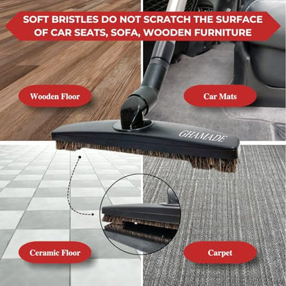Universal Vacuum Attachments & Brushes Kit - Hardwood Floor Vacuum Brush Head Attachment & Shop-vacs Accessories - Universal Vacuum Hose Adapter Kit & Dryer vent Flexible Crevice Attachment