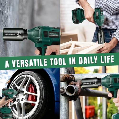 19PCS Impact SAE Impact Socket Set 1/2" Drive, 6-Point Cr-V & Alloy Steel Deep Socket Set 3/8" to 1-1/2", Cr-V Steel, Double Lock Case - size: 19PCS Impact SAE Impact Socket Set