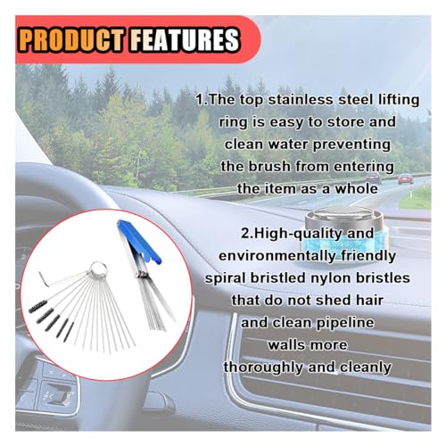 Carburetor Torch Tips Jet Remove Cleaner Made of Stainless Steel, Airbrush Cleaning Kit, 13 Cleaning Set+5 Nylon Brushes+10 Cleaning Needles+1 Throttle Wrench for Motorcycle Welder Carb Cleaner - size: 1 Set with Cleaning Needles