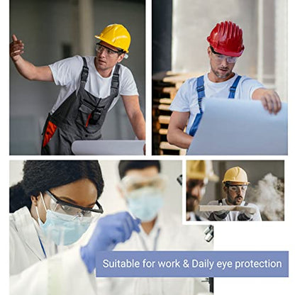 Safety Goggles Protective Eyewear Goggles, Anti Droplet Debris Googles for Work Lab - color: Clear Lens-6p