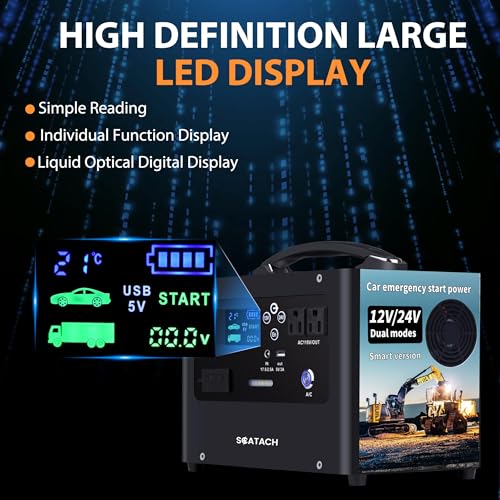 10000A Jump Starter, 24V Car Battery Jumper Starter for All Gas & All Diesel Engines, Heavy Duty Jump Starters, Truck Jump Starter Power Station for Camp - color: carbon black