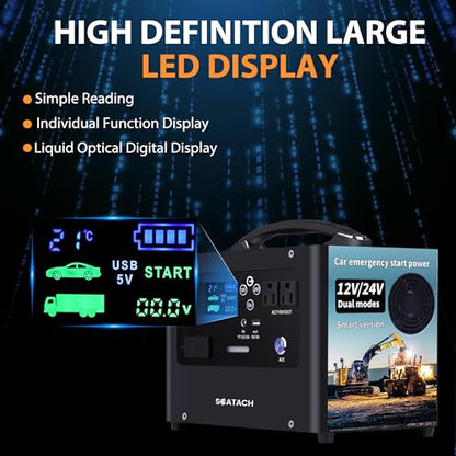 10000A Jump Starter, 24V Car Battery Jumper Starter for All Gas & All Diesel Engines, Heavy Duty Jump Starters, Truck Jump Starter Power Station for Camp - color: carbon black