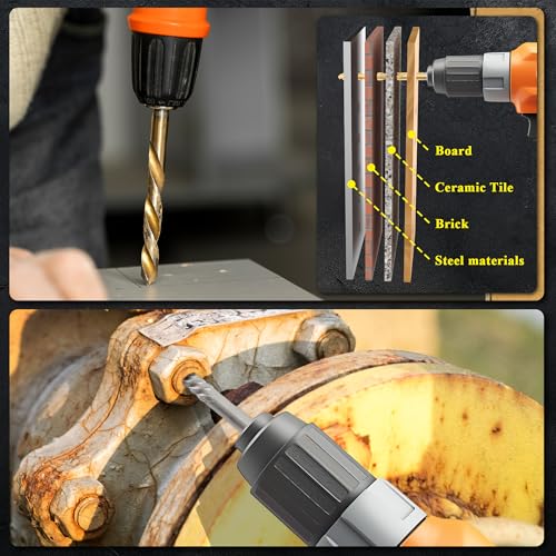 PRIDE&CRAFT 15Pcs Screw Extractor Set, Easy Out Bolt Extractor and HSS Steel Cobalt Left Hand Drill Bit Kit, Stripped Screw Extractor with 1/4'' Adapter for Broken Bolts, Screws and Studs - style: 15-piece