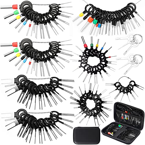 Terminal Removal Tool Kit,140 Pcs pin Terminal Extractor Kit for Car,Wire Connector Pin Release Key Extractor Tools Set for Most Connector Terminal with a Protective Bag - color: 140Pcs
