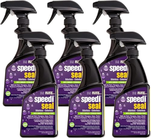 Flitz Speedi Seal - 16oz Bottle of USA-Made Ceramic Coating for Cars to Polish & Protect for Up to 6 Months - Works on Paint, Fiberglass, & More - Streak-Free Ceramic Spray Sealant (6 Pack) - size: 16 Fl Oz (Pack of 6)