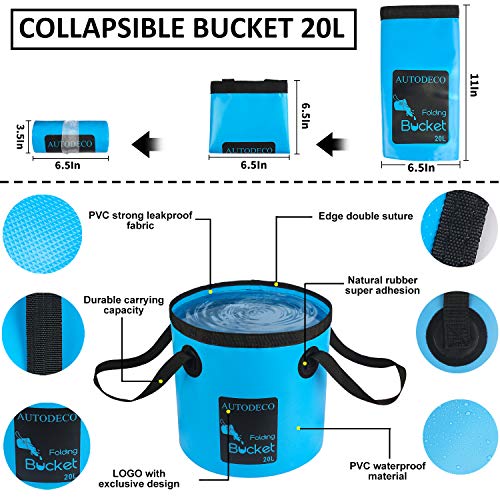 41Pcs Car Cleaning Wash Kit Interior Detailing Cleaner Kit with High Power Handheld Vacuum, Collapsible Bucket, Windshield Tool, Snow Shovel, Tire Brush, Complete Car Care Tools, Blue - color: Blue, size: 41Pcs