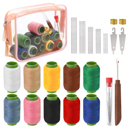 Zarique 42 Pack Sewing Tool Set with Steel Needles, Thread, Thimbles & More - Complete Portable Hand Repair Tool Set for DIY Crafting, Embroidery & Quick Fixes