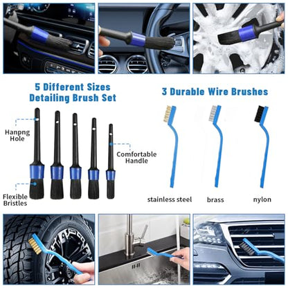 Car Detailing Kit,36pcs Car Detailing Brush Set,Car Cleaning Kit with Professional Car Detailing Brush Set,Auto Detailing Brush Set,Car Wash Kit,Car Detailing Kit Interior Exterior Wheels Cleaner