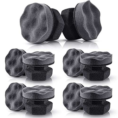 BBTO 10 Pack Tire Dressing Applicator Washable Tire Shine Applicator Dressing Pad Car Detailing Foam Sponge Reusable Tires Cleaner Sponge for No Mess Tires Detailing Supplies