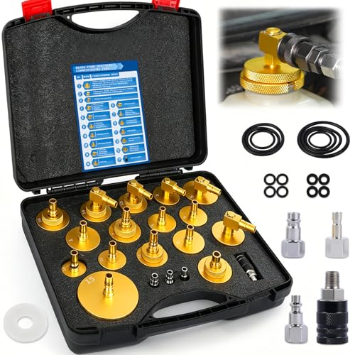 20PCS Brake Bleeder Kit, Aluminum Master Cylinder Bleeding Kit Tool | 4PCS Quick Connector for Honda, Toyota and Most Vehicles