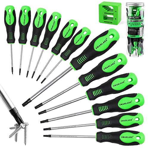 SWANLAKE Magnetic Torx Screwdriver Set - 13 Pieces - T5 to T40 Star Screwdrivers - style: 13-Piece Torx Screwdriver Set