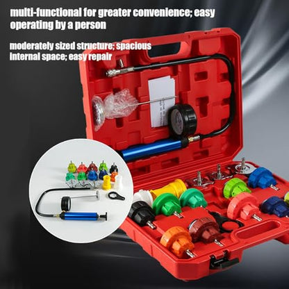 Pressure Tester for Coolant System Heavy Duty Precision Quick Test | Radiator Pump Pressure Leak Detection Kit for Vehicle Truck RV Water Tank Engine Hydraulic