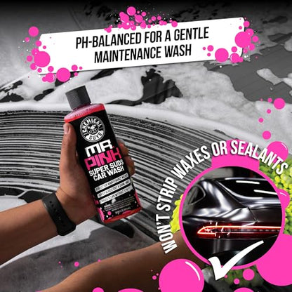 Chemical Guys Mr. Pink Super Suds Car Wash Soap Plus Chenille Premium Microfiber Wash Mitt Bundle Kit, High Foaming Pink Shampoo And Scratch Free Wash Mitt For Cars Trucks SUVs Daily Drivers, 64 Fl Oz - size: 1 Count (Pack of 1)