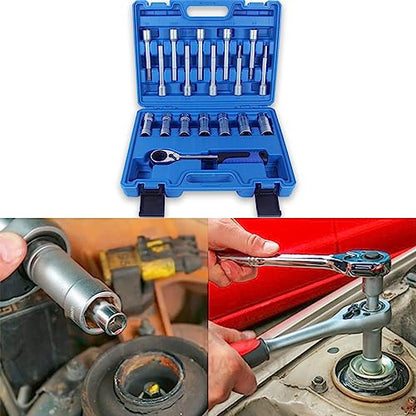 18PCS Steering Hub Suspension Shock Absorber Strut Nut Removal Tool Socket Set - size: 18pcs
