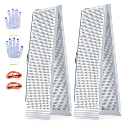 Aluminum Loading Ramps, 1900Lbs Capacity, 7.5ft Trunk Ramps for Pickup Trucks, Trailers Ramp with Load Straps for ATV/UTV, Lawn mowers,Tractors, Motorcycles, 91" L x 11.4" W, 2Pcs