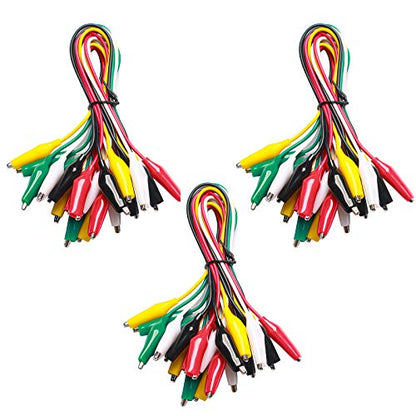 WGGE WG-026 10 Pieces and 5 Colors Test Lead Set & Alligator Clips,20.5 inches / 22 AWG Wire (3 Pack) - size: 3 PACK