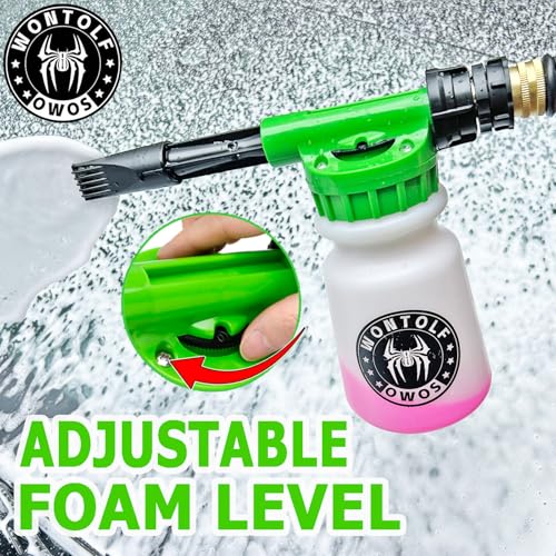 Wontolf Car Wash Foam Gun Foam Cannon Sprayer Kit with Car Wash Soap, Microfiber Car Wash Mitt, Storage Bag - Car Wash Kit - Snow Foam Blaster - Connects to Garden Hose - Car Accessories for Men - color: Green
