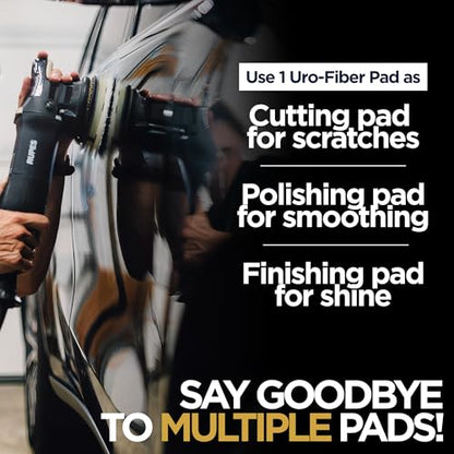 URO-Fiber Microfiber Car Buffer Polisher Pads for Buff and Shine, 6 Inch Polisher Dual Action Buffing Tool for Cutting, Polishing Pad & Finishing, Durable Foam Car Polish Detailing Supplies (692mfp)