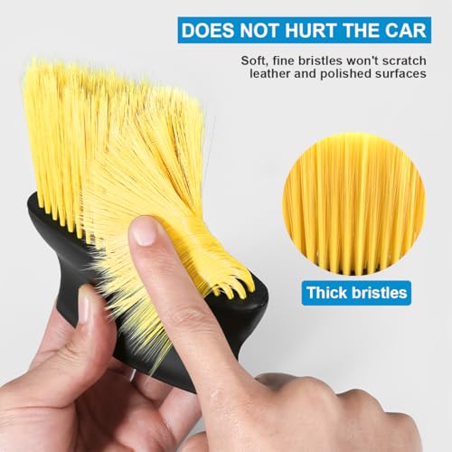 Car Interior Dust Brush Set, Soft Vehicle Bristles Detailing Brush Dusting Tool, Auto Cleaning Brushes Duster Accessories for Dashboard Air Conditioner Vents, Universal for Most Cars
