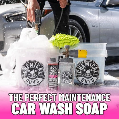 Chemical Guys, Mr. Pink pH-Balanced Car Wash Soap for Foam Cannons, 128 oz | Thick foaming suds lift dirt and grime in foam cannons, blasters or buckets, gentle on wax, sealant and ceramic - size: 128 Fl Oz (Pack of 1)