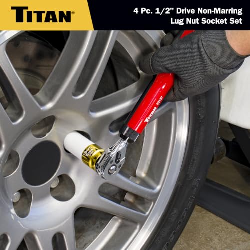 Titan 21095 4-Piece 1/2-Inch Drive Non-marring Impact Deep Lug Nut Socket Set - size: 4pc Set