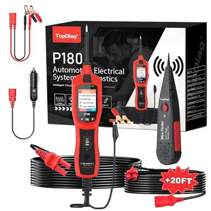 Circuit Breaker Finder Tool, Battery Tester, AC DC Voltage Tester, Fuel Injector Tester, 9V-30V Automotive Circuit Tester with 40FT Cable, P180 - style: P180