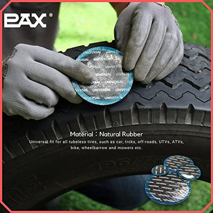 PAX 20 Pcs 80mm Round Universal Tire and Tube Patch Repair Kits, for Radial and Bias Tires Truck, Tractor, Agricultural Vehicles, Motorcycle, BMX, ATVs, River Floating, Inflatable Rubber - size: 80mm